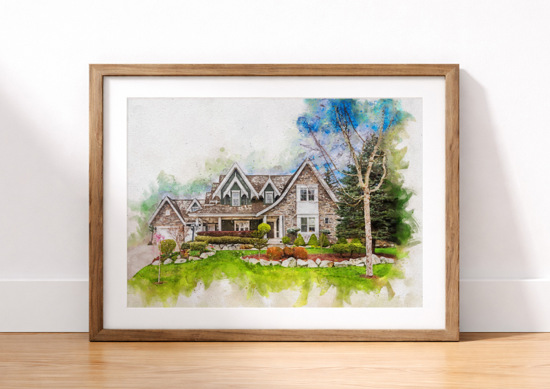 Watercolor House Portrait
