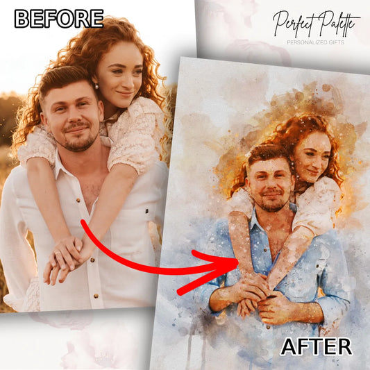 Watercolor Couple Portrait