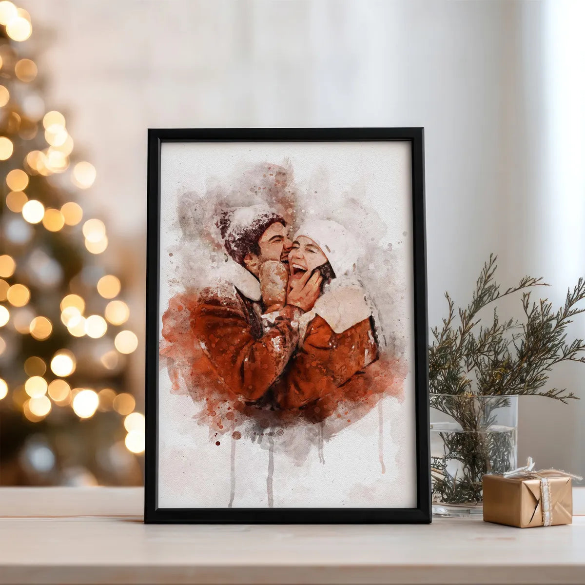 Watercolor Couple Portrait