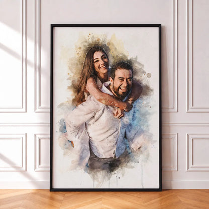 Watercolor Couple Portrait