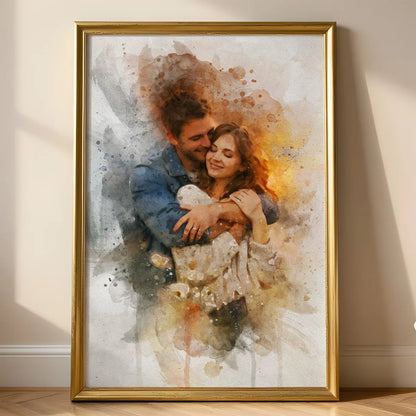 Watercolor Couple Portrait