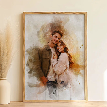 Watercolor Couple Portrait