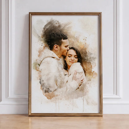 Watercolor Couple Portrait