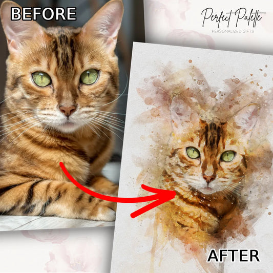 Watercolor Cat Portrait