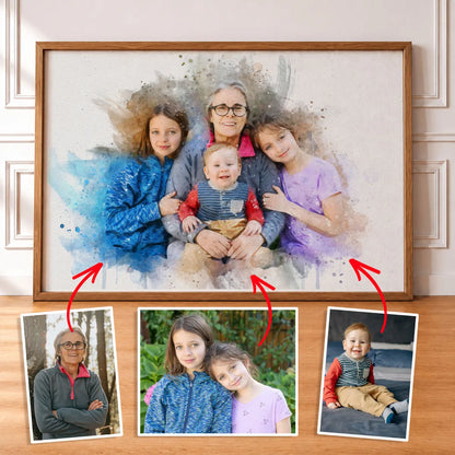 Watercolor Memorial Photo Merge Portrait