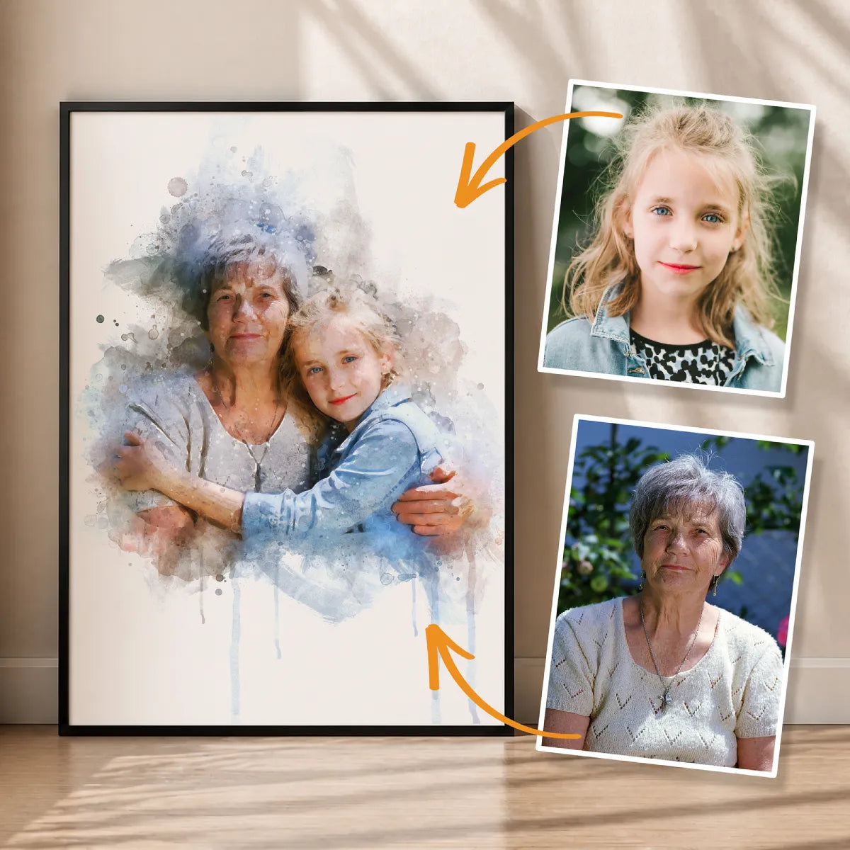 Watercolor Memorial Photo Merge Portrait
