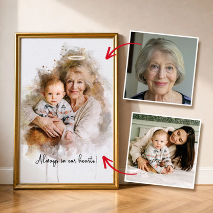 Watercolor Memorial Photo Merge Portrait