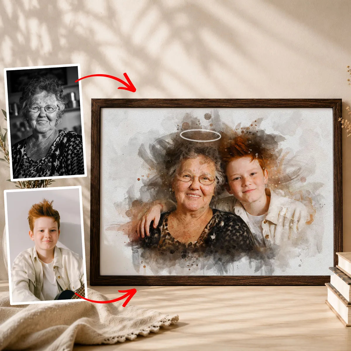 Watercolor Memorial Photo Merge Portrait