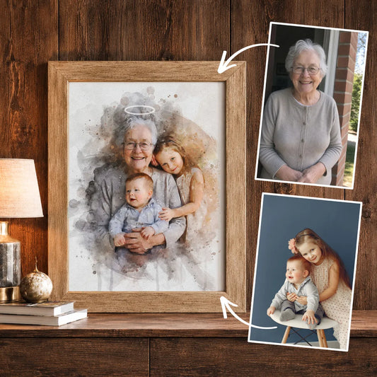 Watercolor Memorial Photo Merge Portrait
