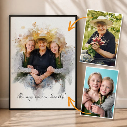 Watercolor Memorial Photo Merge Portrait