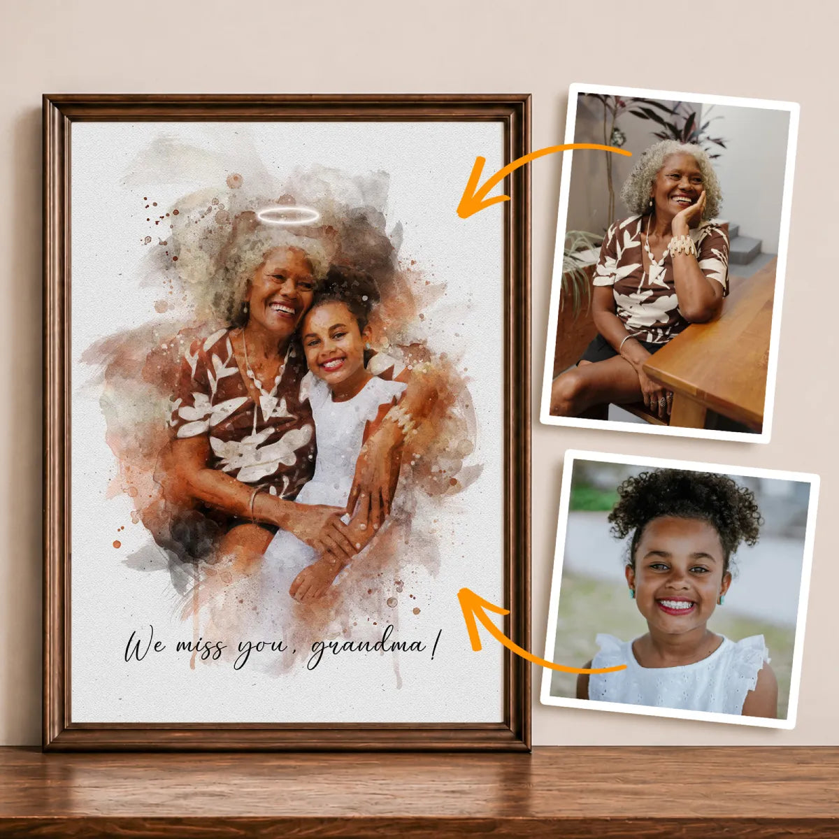 Watercolor Memorial Photo Merge Portrait