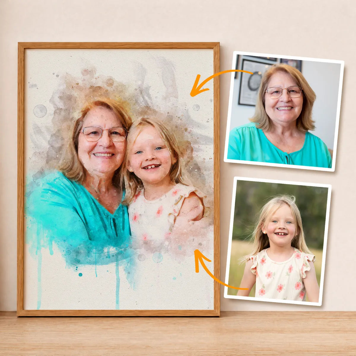Watercolor Memorial Photo Merge Portrait