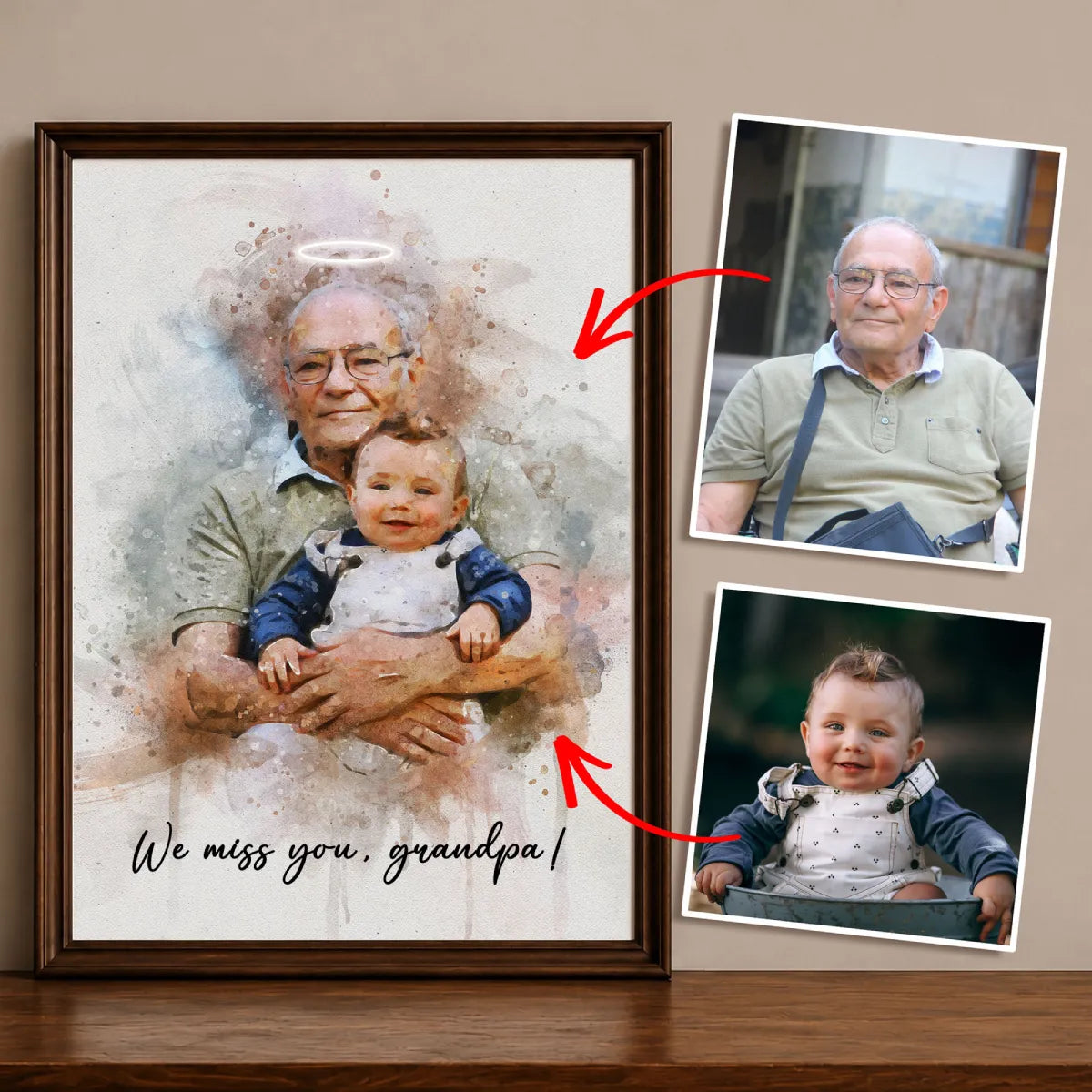 Watercolor Memorial Photo Merge Portrait