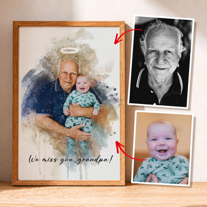 Watercolor Memorial Photo Merge Portrait