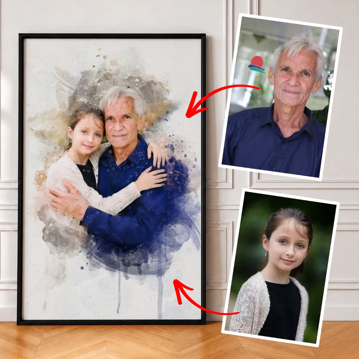 Watercolor Memorial Photo Merge Portrait