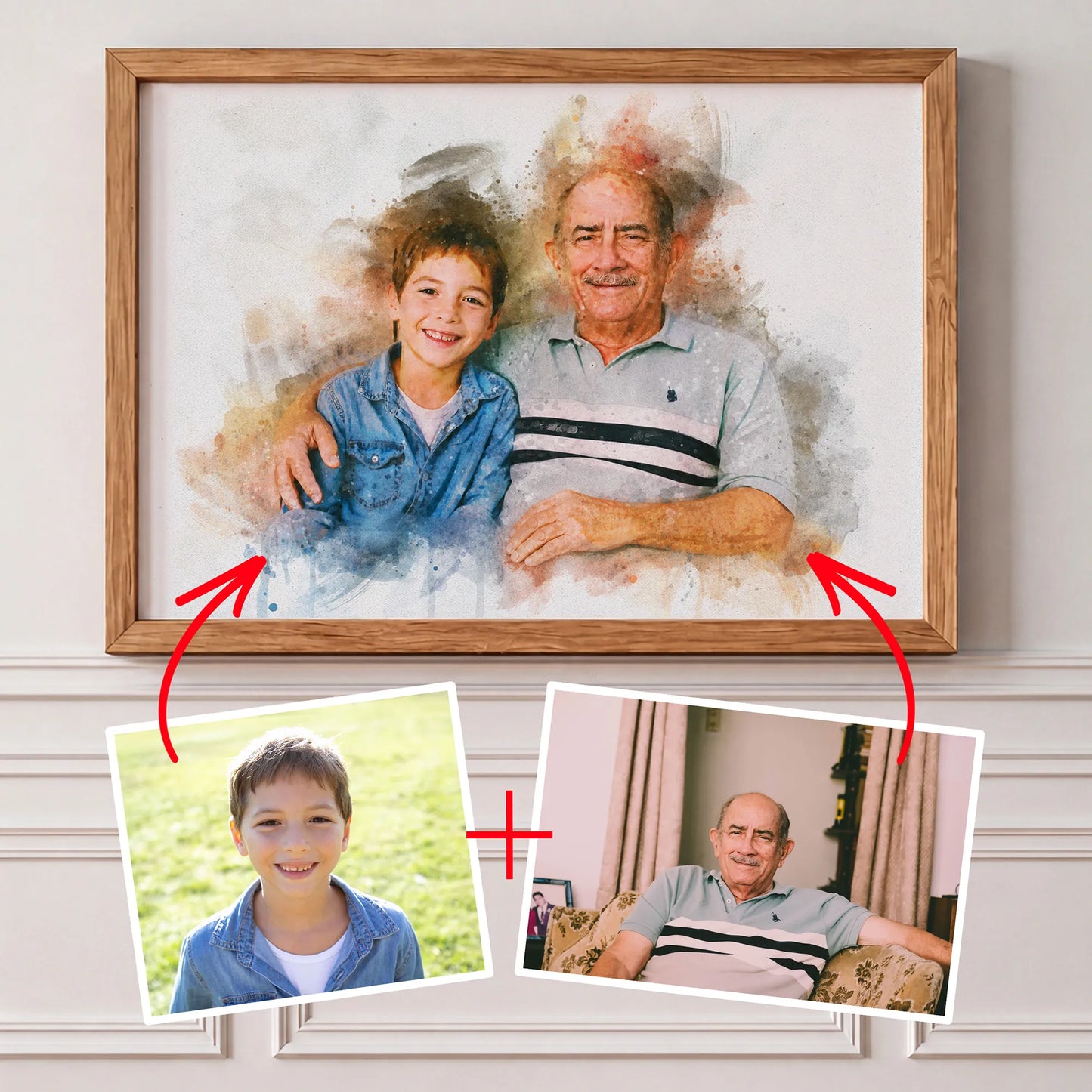 Watercolor Memorial Photo Merge Portrait