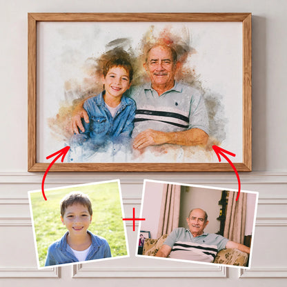 Watercolor Memorial Photo Merge Portrait