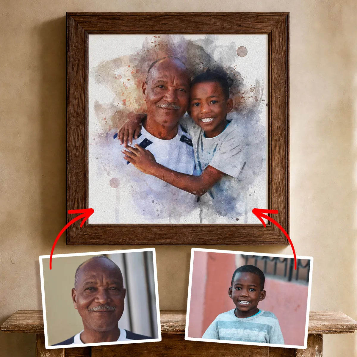 Watercolor Memorial Photo Merge Portrait