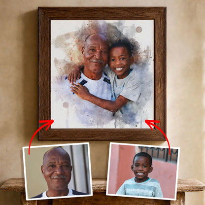 Watercolor Memorial Photo Merge Portrait