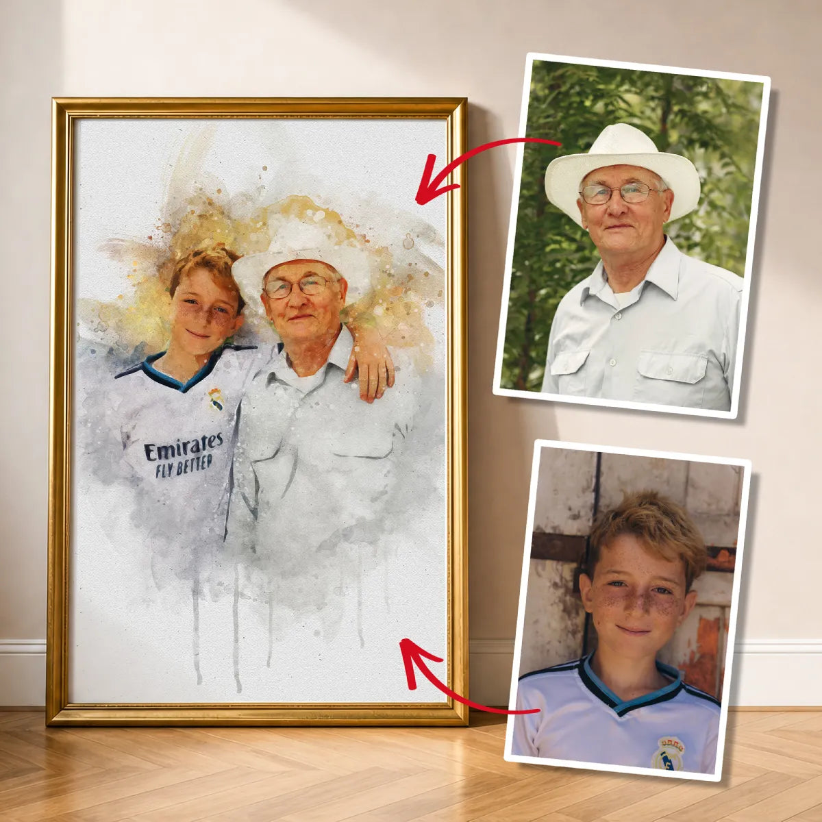 Watercolor Memorial Photo Merge Portrait