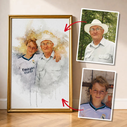 Watercolor Memorial Photo Merge Portrait