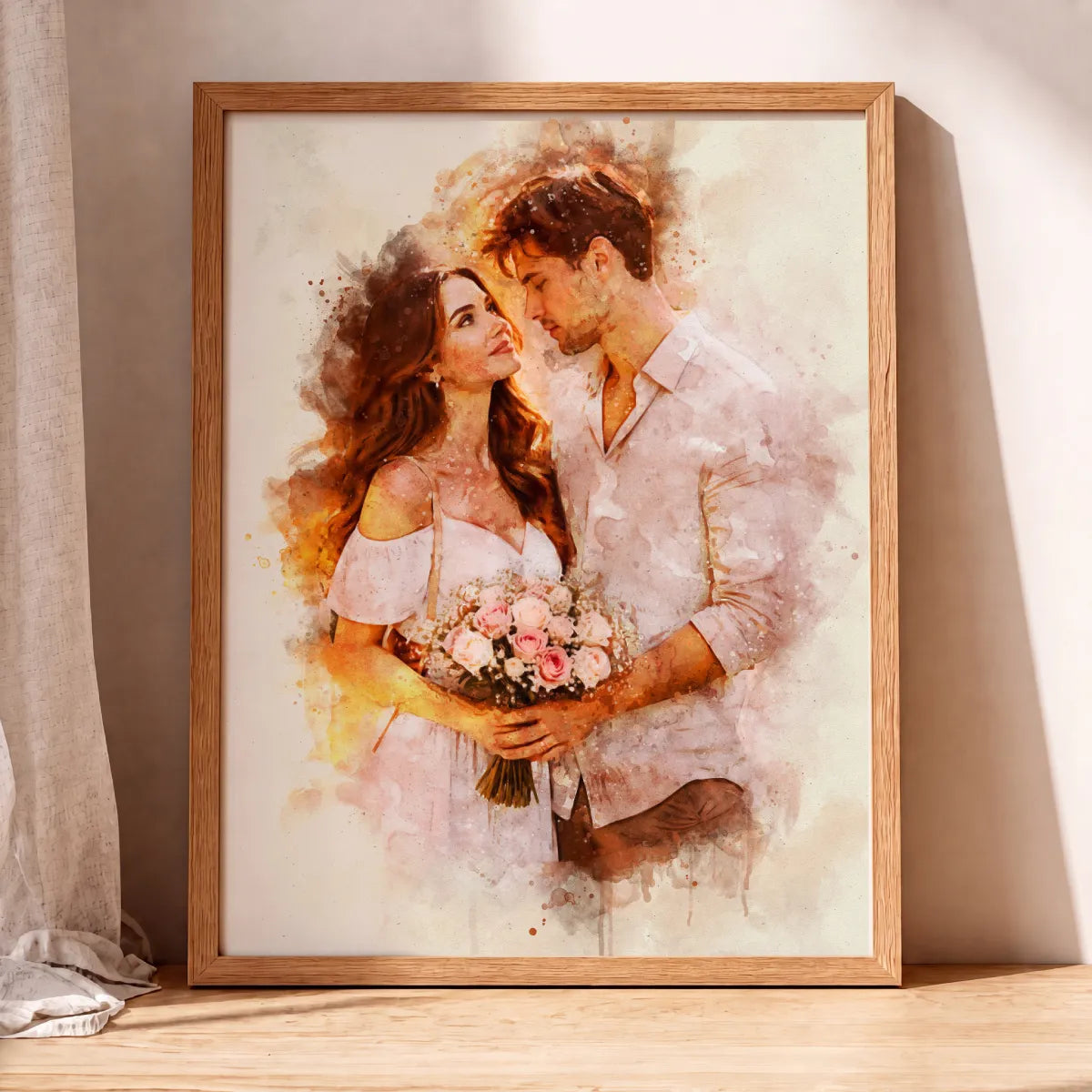 Watercolor Wedding Portrait