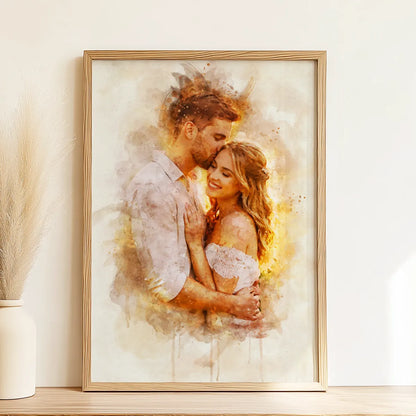 Watercolor Wedding Portrait