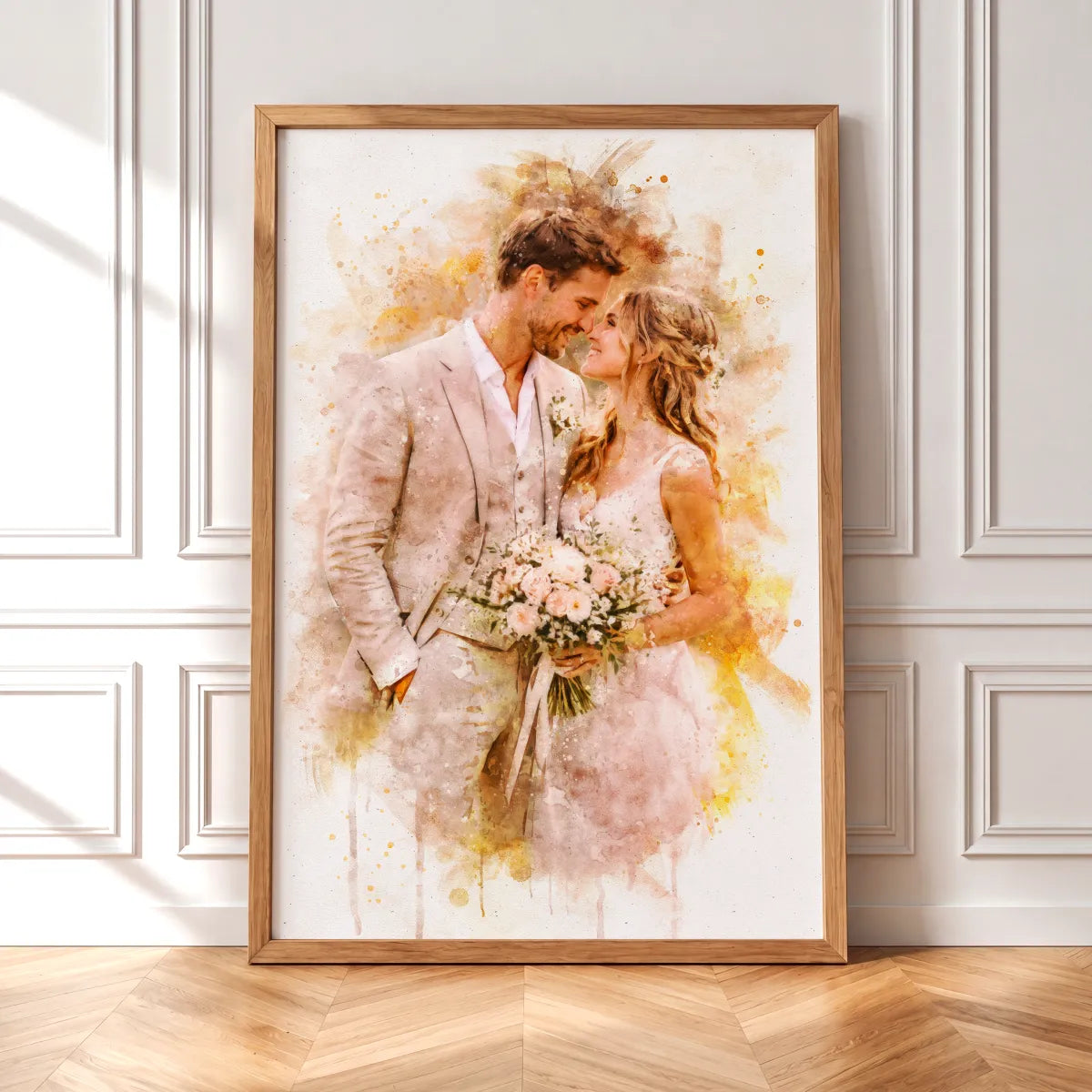Watercolor Wedding Portrait