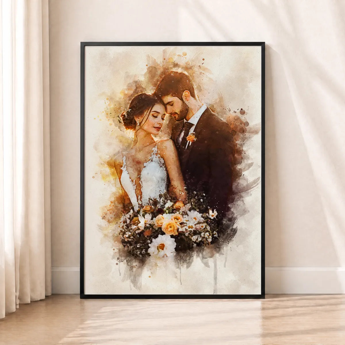 Watercolor Wedding Portrait