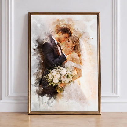 Watercolor Wedding Portrait